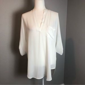 Lush split v-neck blouse Size S oversized
